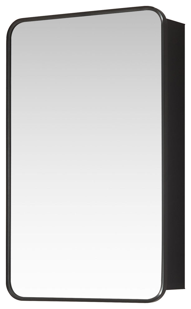 Talayuela Framed Medicine Cabinet With Mirror, Brushed Black Frame, 20"w X 32"h