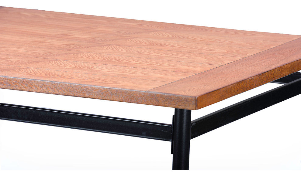 Broxburn Light Brown Wood And Metal Dining Table