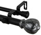 Supreme Double Curtain Rod, Black, 66-120"