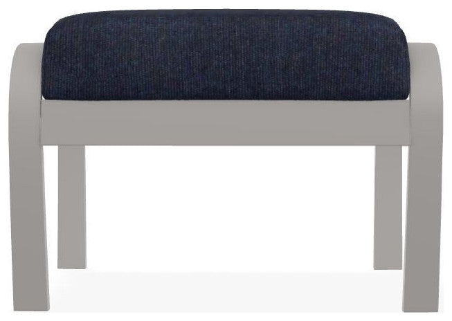Belle Isle Cushion Outdoor Ottoman, Indigo/Warm Gray