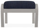 Belle Isle Cushion Outdoor Ottoman, Indigo/Warm Gray
