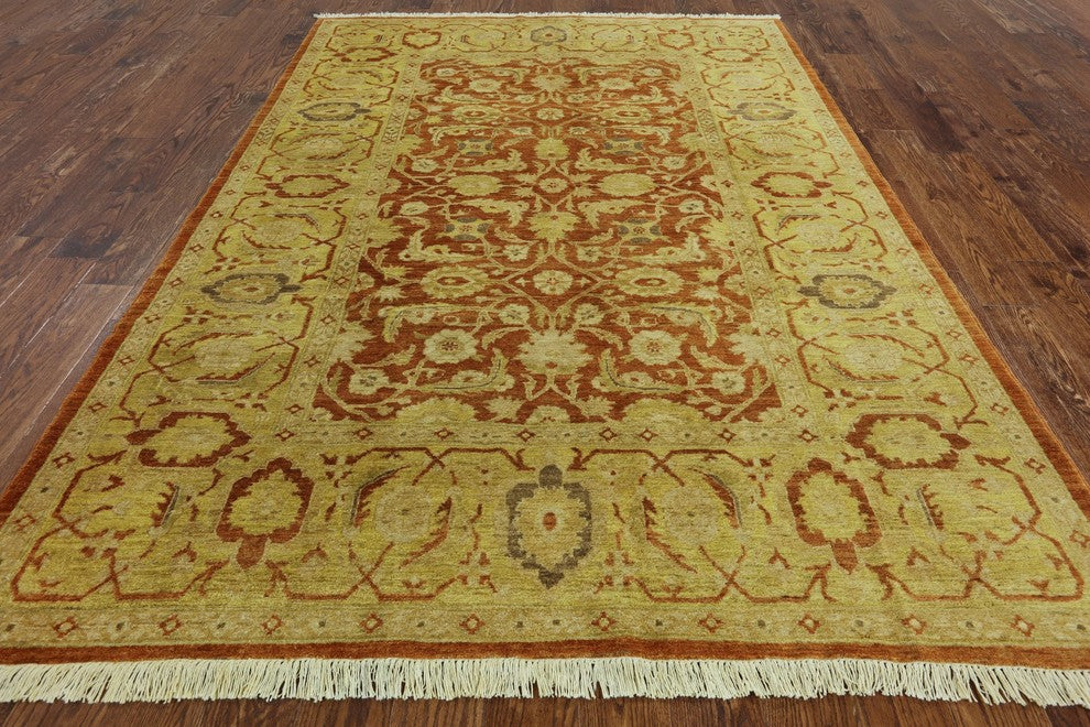 Hand Knotted Chobi Peshawar Rug 6'x9', W2502