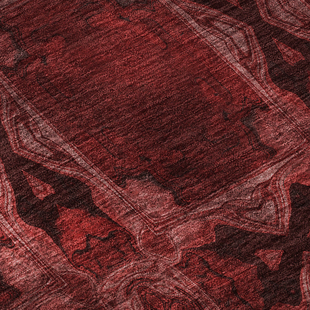 Premium Machine Washable Mayfield AMF564 Burgundy 3' x 5' Rug