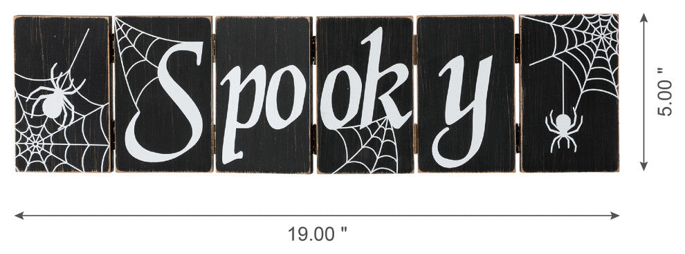 20"L Halloween Wooden Hinged Table Sign