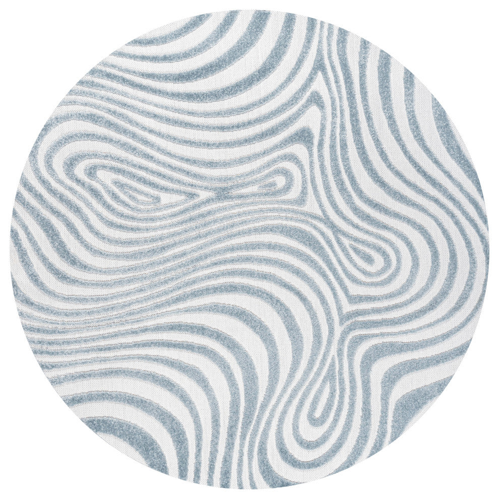 Maribo High-Low Abstract Groovy Striped Indoor/Outdoor Area Rug