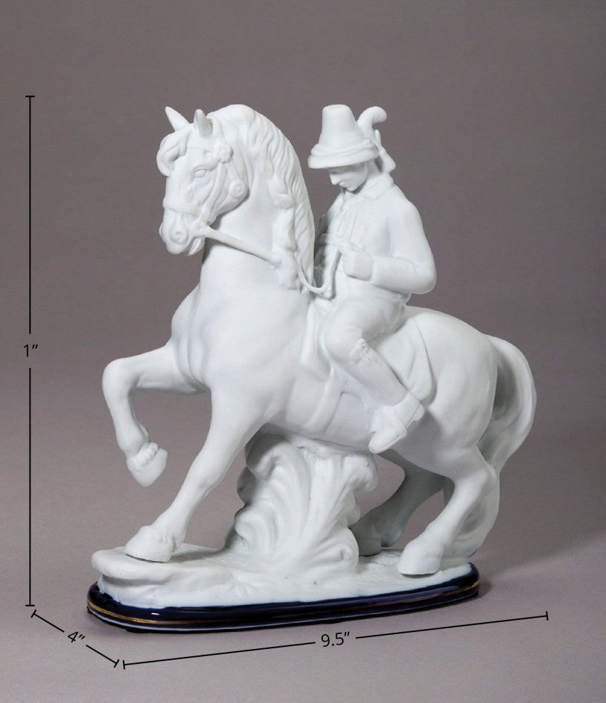 Porcelain Horse Figurine, Bisque White