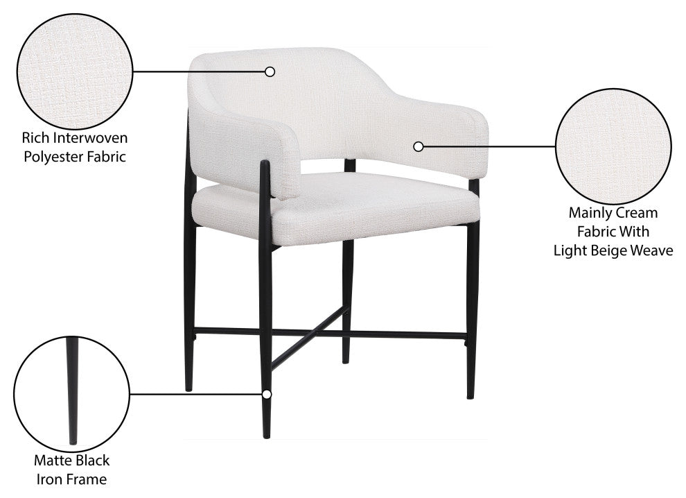 Dame Upholstered Dining Chair, Cream