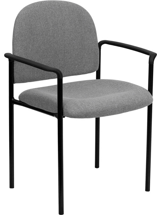 Stackable Steel Side Chair With Arms, Gray, 23.75"x23.50"x33.25"