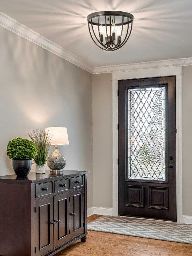 Peter 13.75" Metal Led Flush Mount, Oil Rubbed Bronze