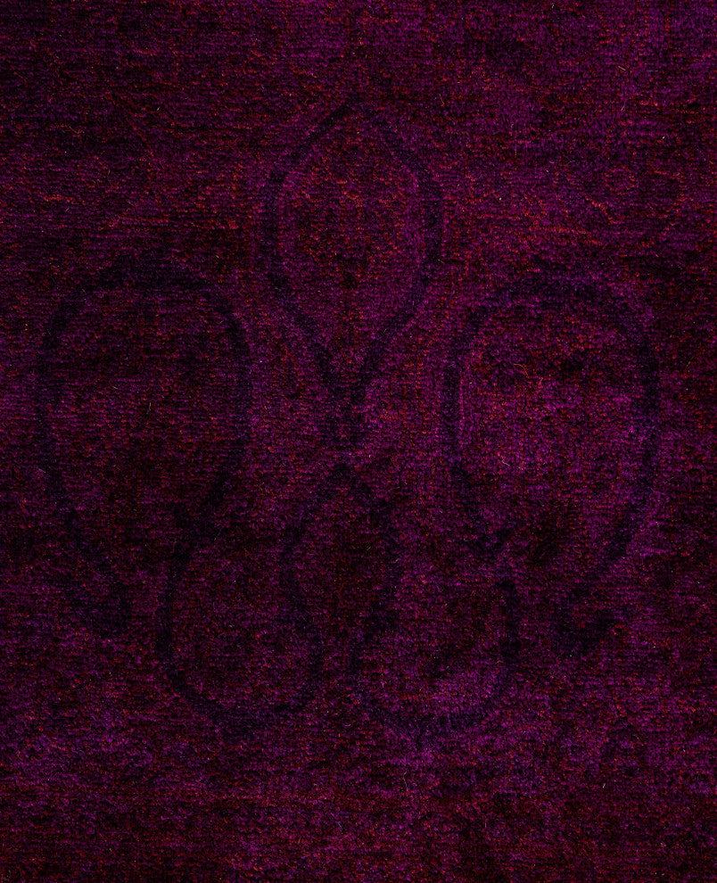 Overdyed One-of-a-Kind Hand-Knotted Area Rug Purple, 5' 0" x 5' 1"