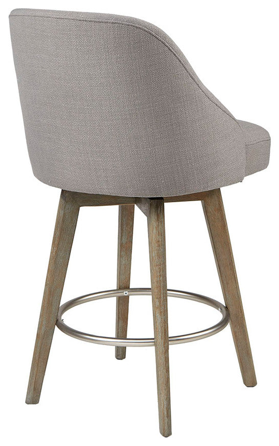 Madison Park Pearce Swivel Stool Barrel Style, Grey, 25.75" Counter Stool