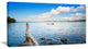"Small Wooden Boat and Tree Trunk" Seashore Wall Art, 32"x16"