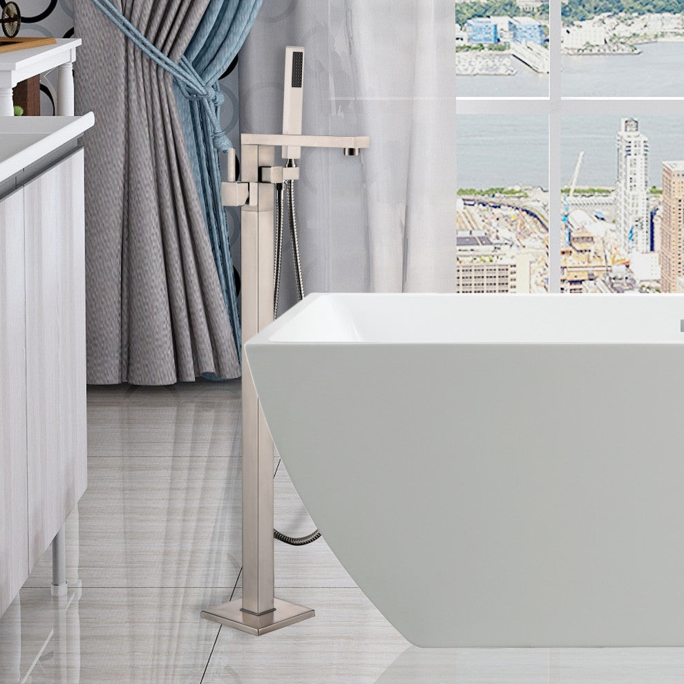 Vanity Art Freestanding Tub Faucet, Brushed Nickel