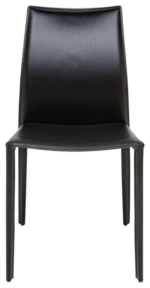 Nuevo Living Sienna Dining Chair, Black Leather
