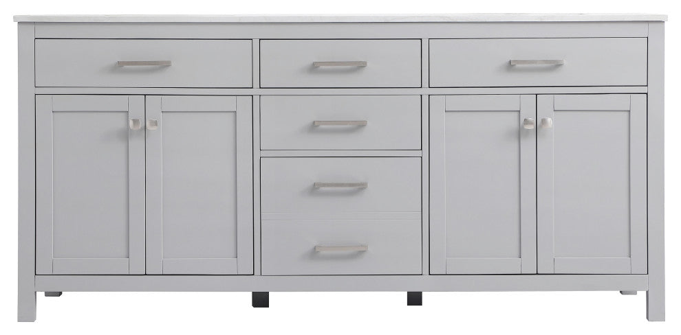 72" Double Bathroom Vanity, Grey