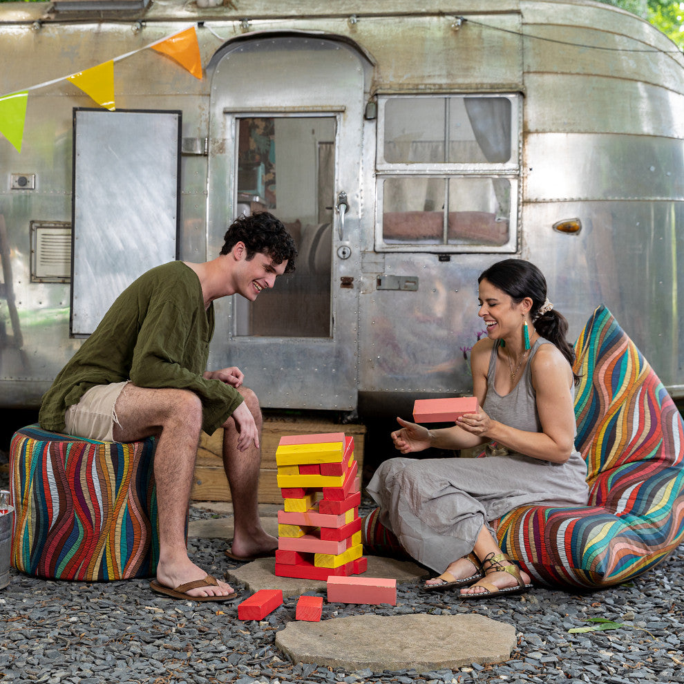 Jaxx Spring Outdoor Ottoman, Kenyan Rope