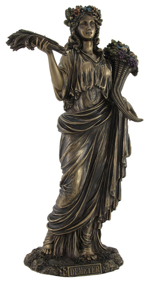 Greek Goddess of Harvest Demeter Bronzed Statue