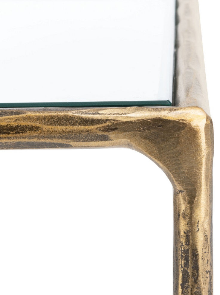 Safavieh Couture Jessa Forged Metal Square End Table, Brass