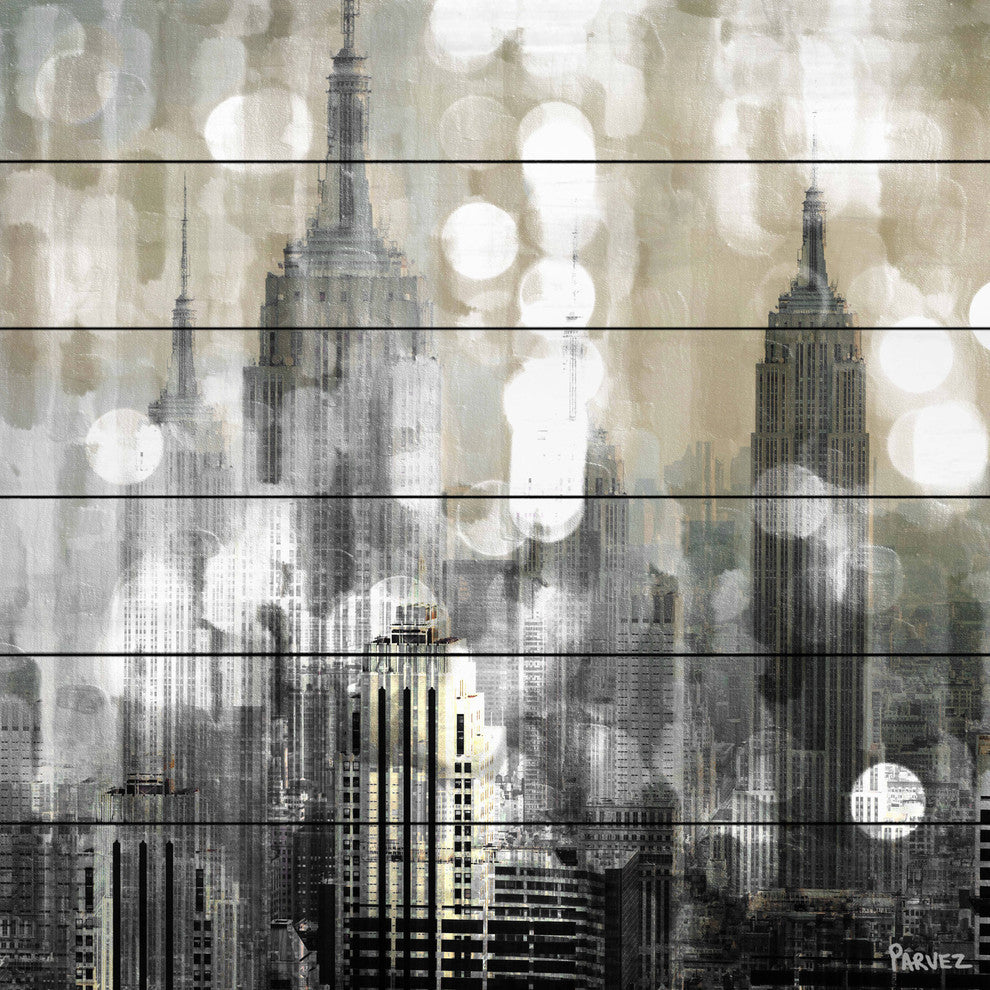 "La Vie En Ville" UV Ink Print on White Wood, 40"x40"
