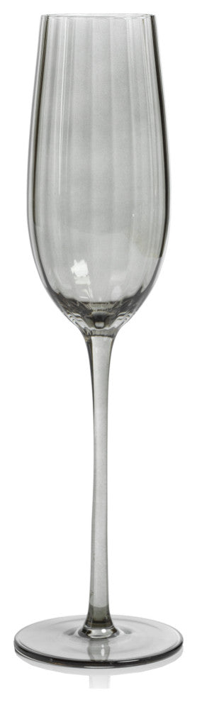 Malden Optic Champagne Flutes, Set of 4, Smoke