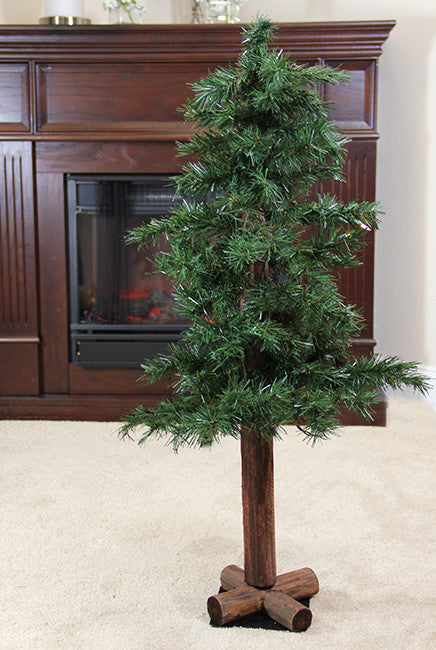 4.5' X, 24" Traditional Woodland Alpine Artificial Christmas Tree, Unlit