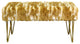 Soft Faux Fur Ottoman Fuzzy Entryway Bench Seat, Gold, 46"x16"x22"