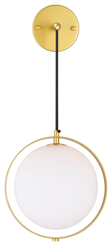 Da Vinci 1 Light Wall Light With Brass Finish