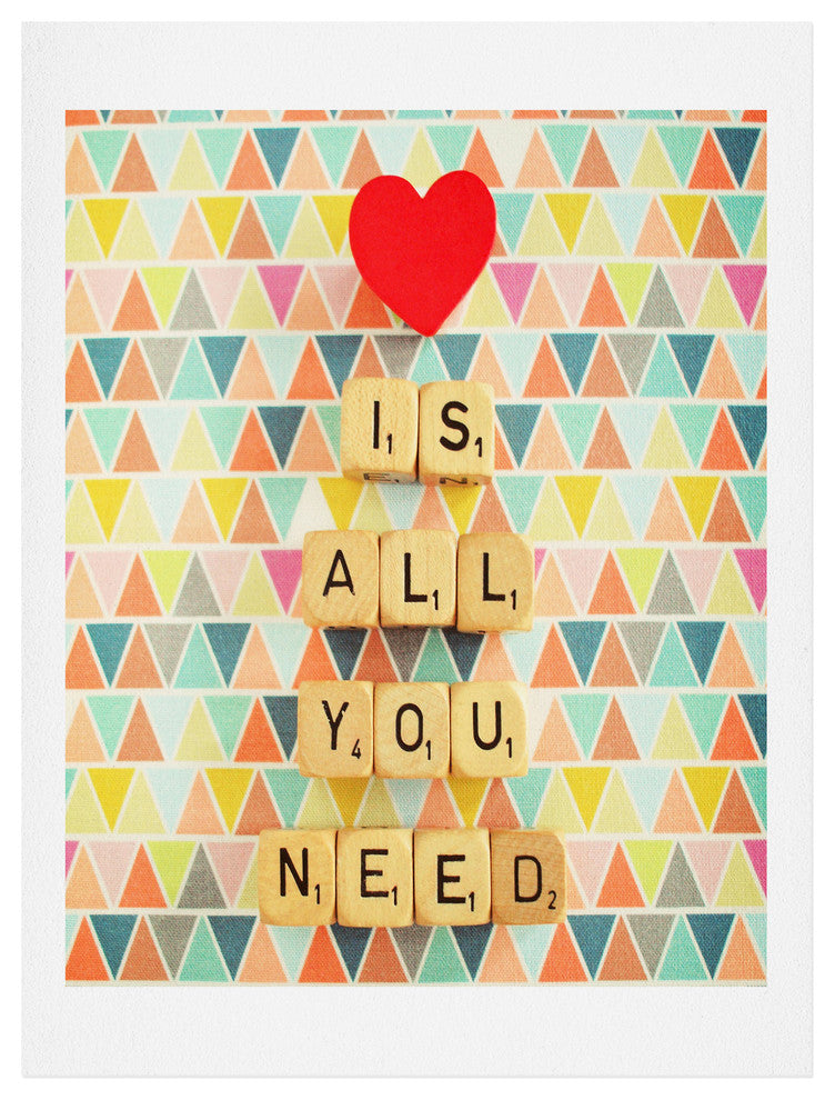 Deny Designs Happee Monkee Love Is All You Need Art Print