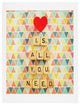 Deny Designs Happee Monkee Love Is All You Need Art Print