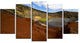 "In El Golfo Lanzarote Spain Musk Pond" Seascape Wall Art, 5 Panels, 60"x32"