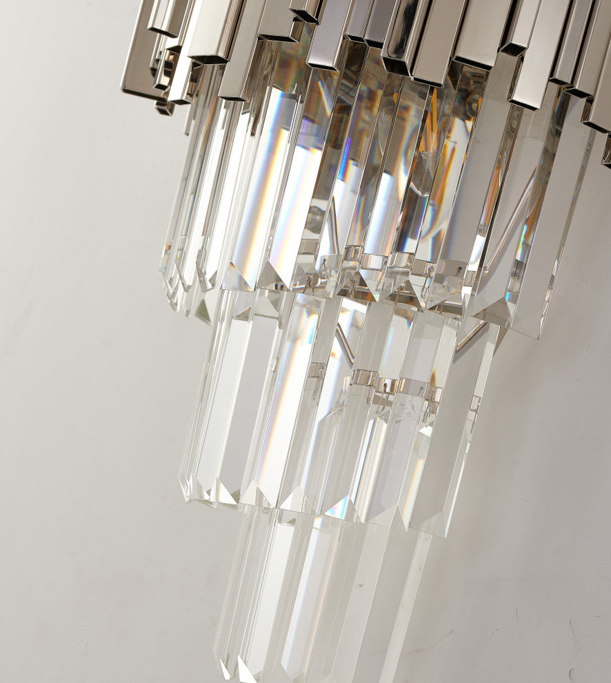 Clear Crystal Drops Wall Sconce, Chrome