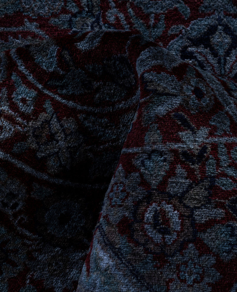 Overdyed One-of-a-Kind Hand-Knotted Area Rug Red, 8' 1" x 8' 1"