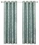 Charlotte Jacquard Grommet Window Panels, Set of 2, Blue Aqua, 104"x84"