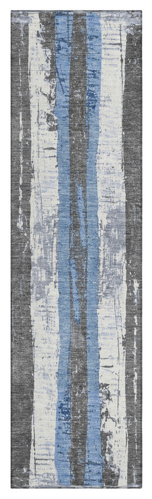 Machine Washable Indoor/Outdoor Chantille ACN1872 Denim 2'3" x 7'6" Runner Rug