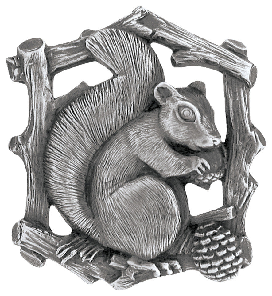Grey Squirrel Knob Antique Pewter (Left side)