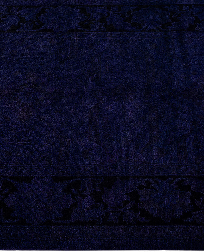 Overdyed One-of-a-Kind Hand-Knotted Area Rug Purple, 2' 6" x 14' 1"