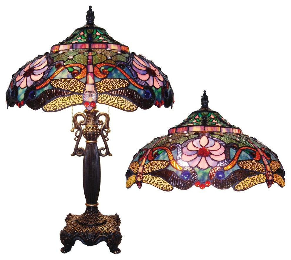 Chloe-Lighting 2-Light Dragonfly Table Lamp