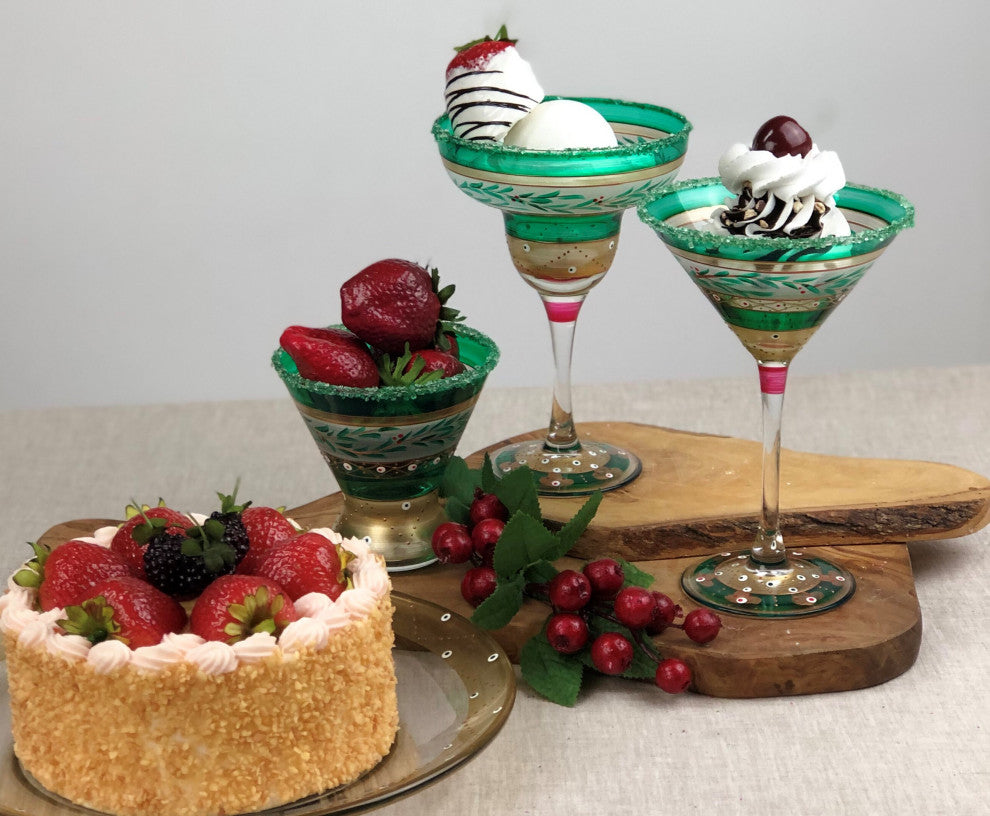 Christmas Garland Martini Glasses, Set of 2