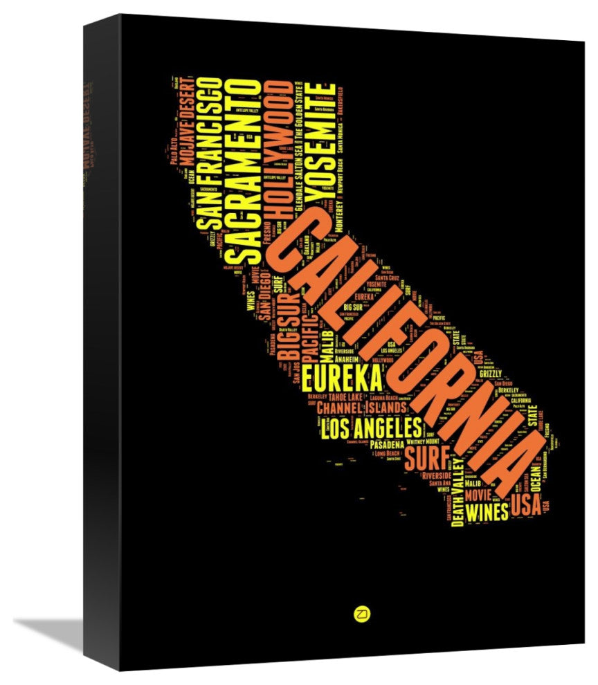 "California Word Cloud 1" Fine Art Print