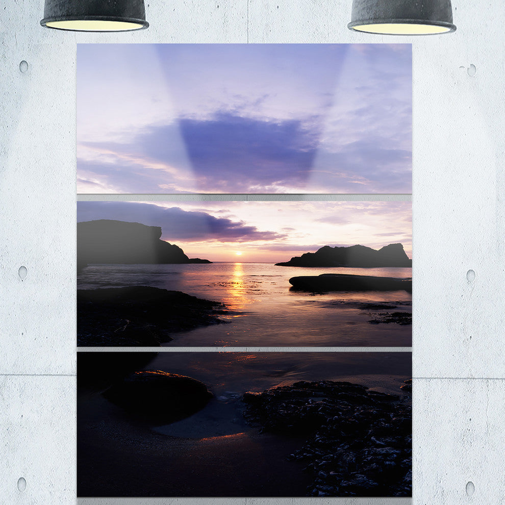 "White park Bay" Beach and Shore Photo Metal Wall Art, 3 Panels, 28"x36"