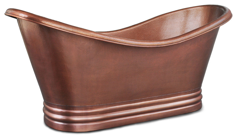 Euclid 6' Copper Freestanding Bathtub With No Overflow