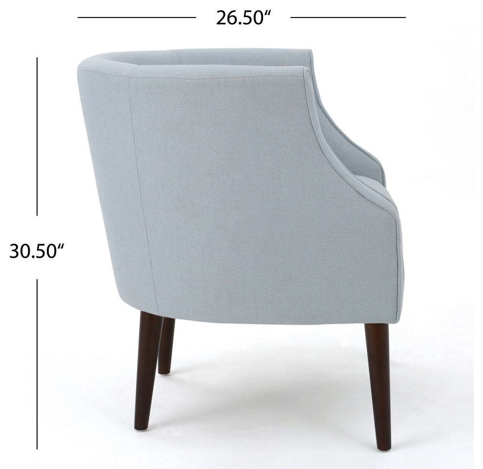 GDF Studio Davidson Tub Design Upholstered Accent Chair, Light Sky