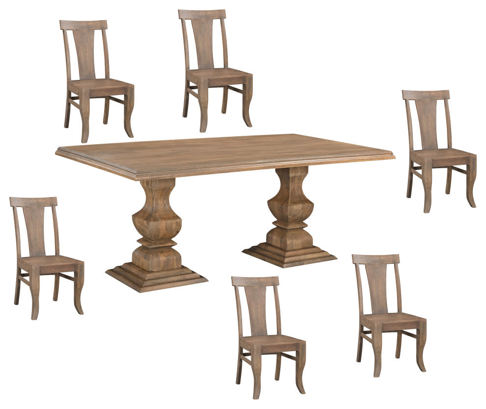 Noah 7-piece Solid Wood Dining Set