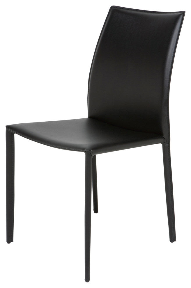 Nuevo Living Sienna Dining Chair, Black Leather