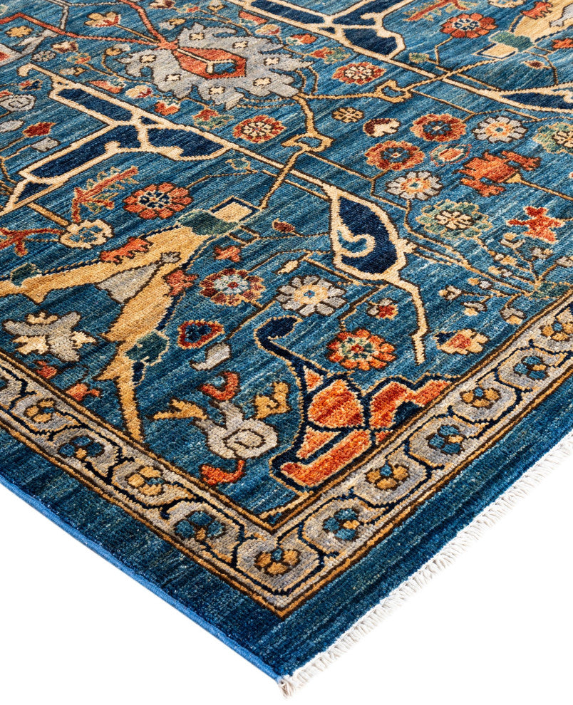 Serapi One-of-a-Kind Hand-Knotted Area Rug Light Blue, 9'0" x 11'9"