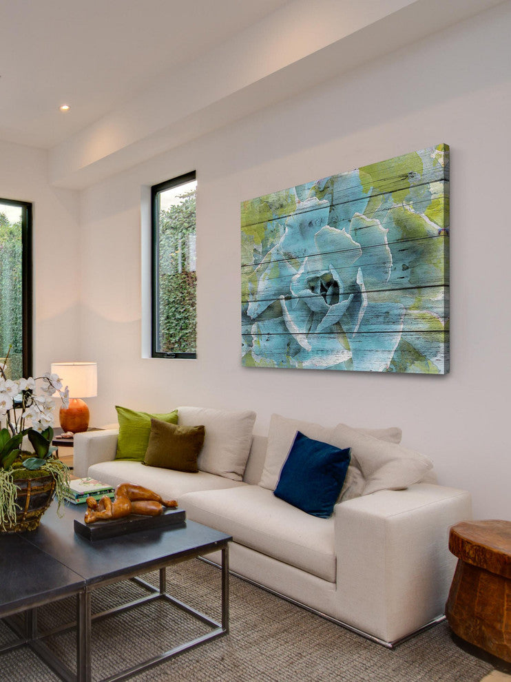 "Frosted Green Succulent" Painting Print on Canvas by Irena Orlov