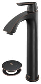 VIGO Linus 12" H Single Handle Single Hole Bathroom Vessel Faucet, Antique Rubbed Bronze, With Pop-Up Drain