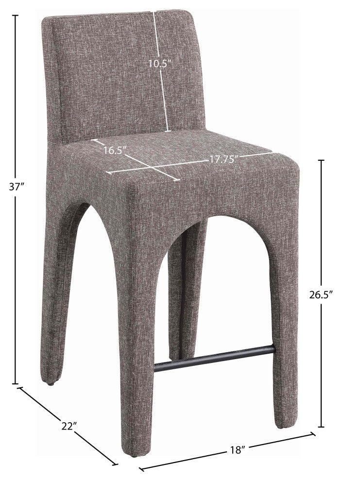 Gramercy Linen Textured Fabric Stool, Brown