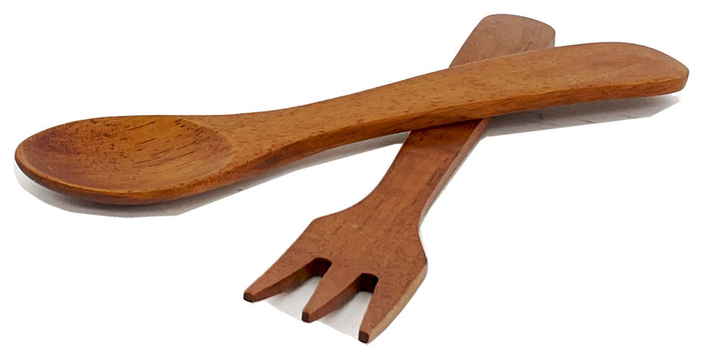 7-Piece Angle Wood Salad Bowl Set, Large