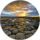 Kirkjugolf Church Floor At Sunrise, Seashore Disc Metal Wall Art, 36"